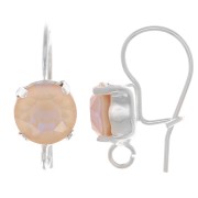 Cabochon earwires with Open Ring for 1028-1088 8 mm cabochon - Silver Tone x2