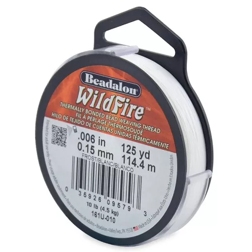 0.15mm WildFire Thermally bonded beadweaving thread - White x114.4 m