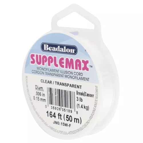 0.15mm Supplemax Monofilament illusion cord - Transparent x50 m