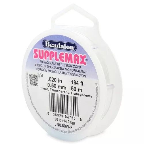 0.50mm Supplemax Monofilament illusion cord - Transparent x50 m