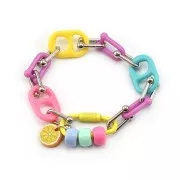 27x15mm Oval Screw Clasp - Pink x1