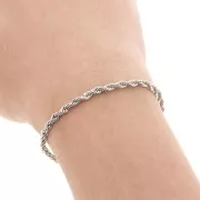 3mm Rope Mesh Chain - Rhodium Tone x1m