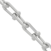 8mm Fancy Chain - Rhodium Tone x1m