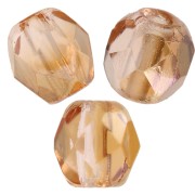 Fire Polished faceted round beads 4mm Peach AB x50|raw }}