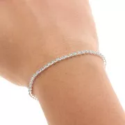 Rhinestones brass chain in cut crystal 2.10 mm Silver Tone - Aqua Bohemica x50cm