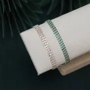 Rhinestones brass chain in cut crystal 2.10 mm Silver Tone - Aqua Bohemica x50cm