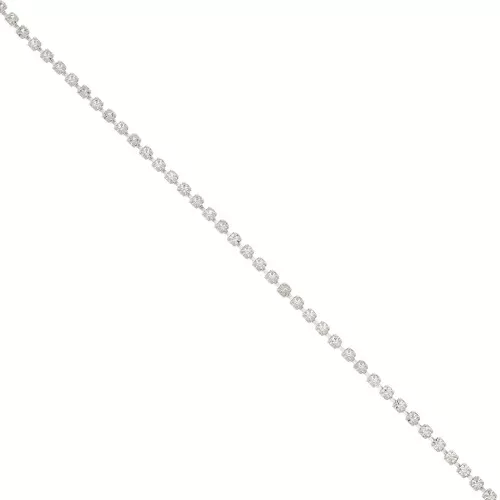 Rhinestones brass chain in cut crystal 2.10 mm Silver Tone - Crystal x50cm