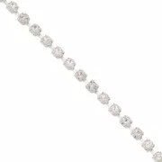 Rhinestones brass chain in cut crystal 2.10 mm Silver Tone - Crystal x50cm