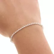 Rhinestones brass chain in cut crystal 2.10 mm Silver Tone - Crystal x50cm