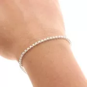 Rhinestones brass chain in cut crystal 2.10 mm Silver Tone - Crystal AB x50cm