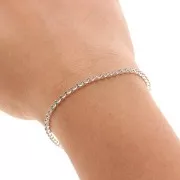 Rhinestones brass chain in cut crystal 2.10 mm Silver Tone - Crystal Vitrail Médiu