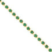 Rhinestones brass chain in cut crystal 2.10 mm Gold Tone - Emerald x50cm