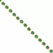 Rhinestones brass chain in cut crystal 2.10 mm Gold Tone - Emerald x50cm