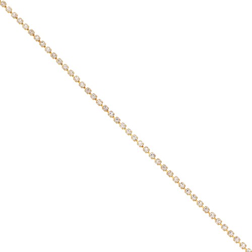 Rhinestones brass chain in cut crystal 2.10 mm Gold Tone - Crystal x50cm