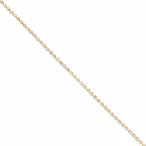 Rhinestones brass chain in cut crystal 2.10 mm Gold Tone - Crystal x50cm