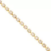 Rhinestones brass chain in cut crystal 2.10 mm Gold Tone - Crystal x50cm