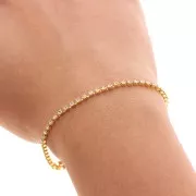 Rhinestones brass chain in cut crystal 2.10 mm Gold Tone - Crystal x50cm