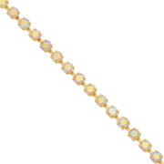 Rhinestones brass chain in cut crystal 2.10 mm Gold Tone - Crystal AB x50cm