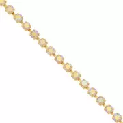 Rhinestones brass chain in cut crystal 2.10 mm Gold Tone - Crystal AB x50cm