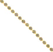 Rhinestones brass chain in cut crystal 2.10 mm Gold Tone - Crystal Vitrail Médium