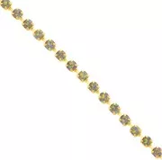 Rhinestones brass chain in cut crystal 2.10 mm Gold Tone - Crystal Vitrail Médium