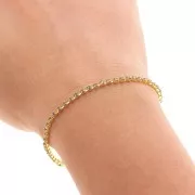 Rhinestones brass chain in cut crystal 2.10 mm Gold Tone - Crystal Vitrail Médium