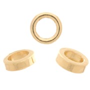 Heishi round beads - Flat drilled discs 3 mm - Gold plated x25