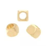 Cube beads 2.5 mm - Fine Gold plated x10