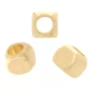 Cube beads 3 mm - Fine Gold plated x10