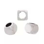 Cubic beads 2.5 mm - Antique silver plating x10
