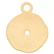 Irregular Round Charm with Eye 15x12 mm - Gold plated x1