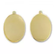 Pendant cabochon setting oval-shaped 18x13mm fine Gold plated x1
