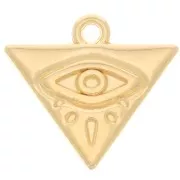 triangle Charm with eye 14x16 mm - Fine Gold plated x1