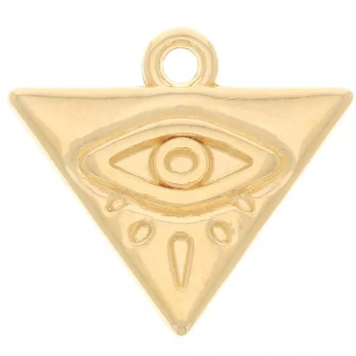 triangle Charm with eye 14x16 mm - Fine Gold plated x1