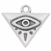 triangle Charm with eye 14x16 mm - Antique silver plating x1