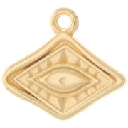 rhombus worked Charm with eye 14x15 mm - Fine Gold plated x1|raw }}