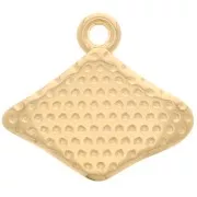 rhombus worked Charm with eye 14x15 mm - Fine Gold plated x1