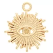 Sun Charm 17x15 mm - Eye motif for cabochon 1.8 mm - Gold plated x1