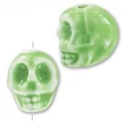 Ceramics skull 13x11 mm Aniseed Green x1