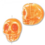 Ceramics skull 13x11 mm Orange x1