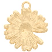 Daisy flower pendant 17.5 mm - Gilded with fine gold x1