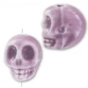 Ceramics skull 13x11 mm Mauve x1