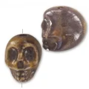 Ceramics skull 13x11 mm Maroon x1