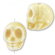 Ceramics skull 13x11 mm Light Yellow x1