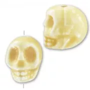 Ceramics skull 13x11 mm Light Yellow x1