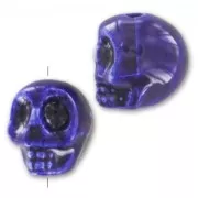 Ceramics skull 13x11 mm Cobalt x1