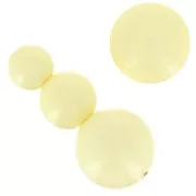 Assortment of 26 beads 8-10-14 mm & 2 cabochons in opaque resin - Pastel Yellow x1