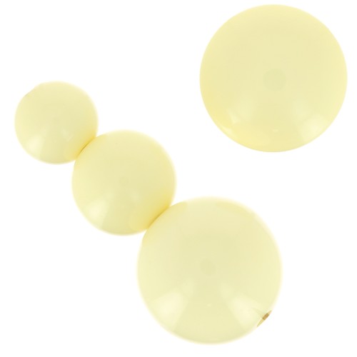 Assortment of 26 beads 8-10-14 mm & 2 cabochons in opaque resin - Pastel Yellow x1