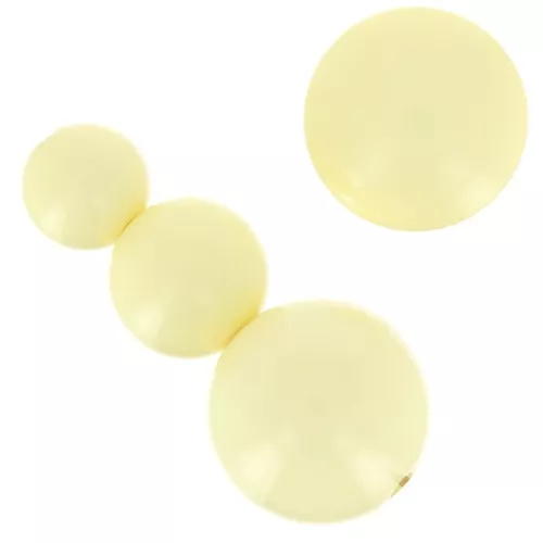 Assortment of 26 beads 8-10-14 mm & 2 cabochons in opaque resin - Pastel Yellow x1