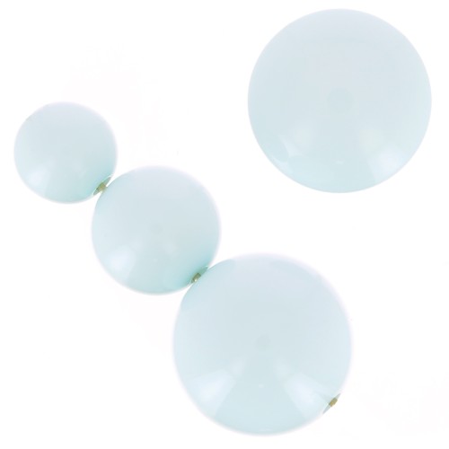 Assortment of 26 beads 8-10-14 mm & 2 cabochons in opaque resin - Light Blue x1